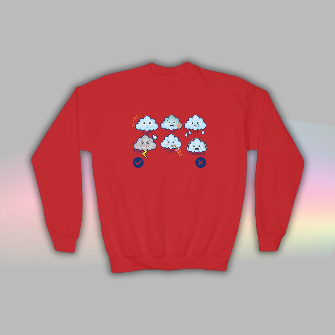 Cloud Communication Sweatshirt for Kids | Autism Visual Support Crewneck