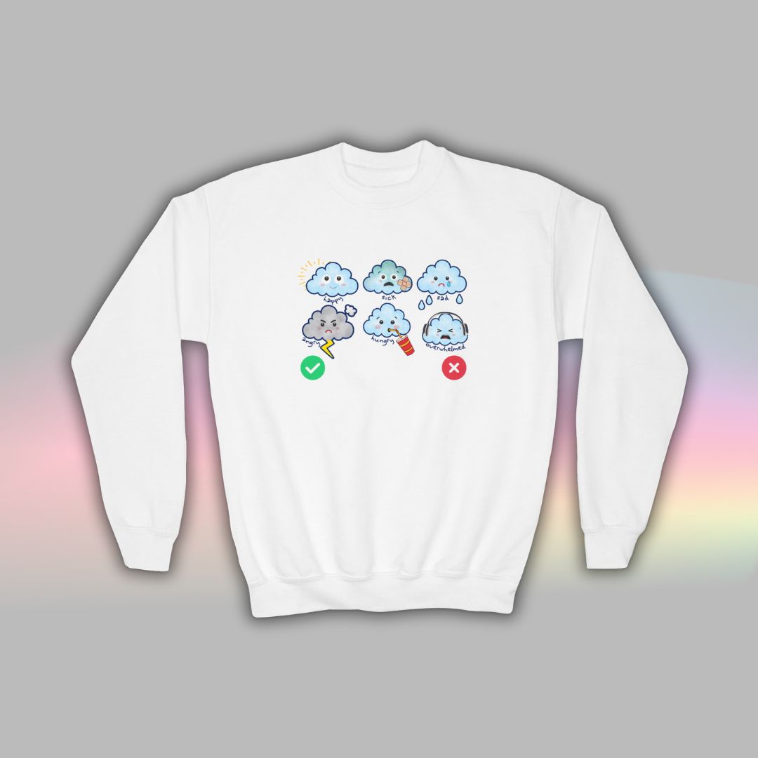 Cloud Communication Sweatshirt for Kids | Autism Visual Support Crewneck