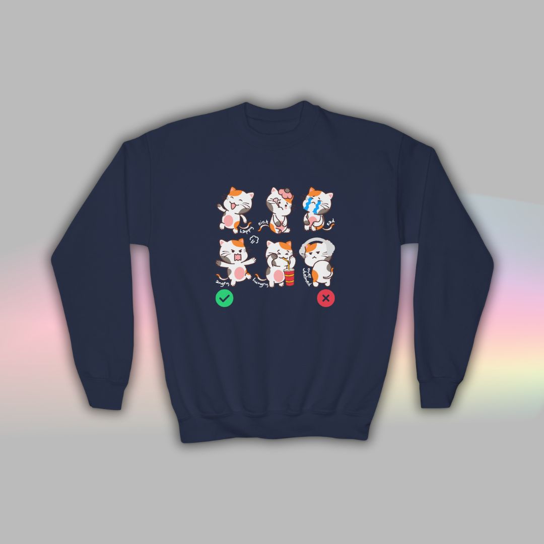 Cat Kids Autism Sweatshirt | Autism Communication Support Crewneck