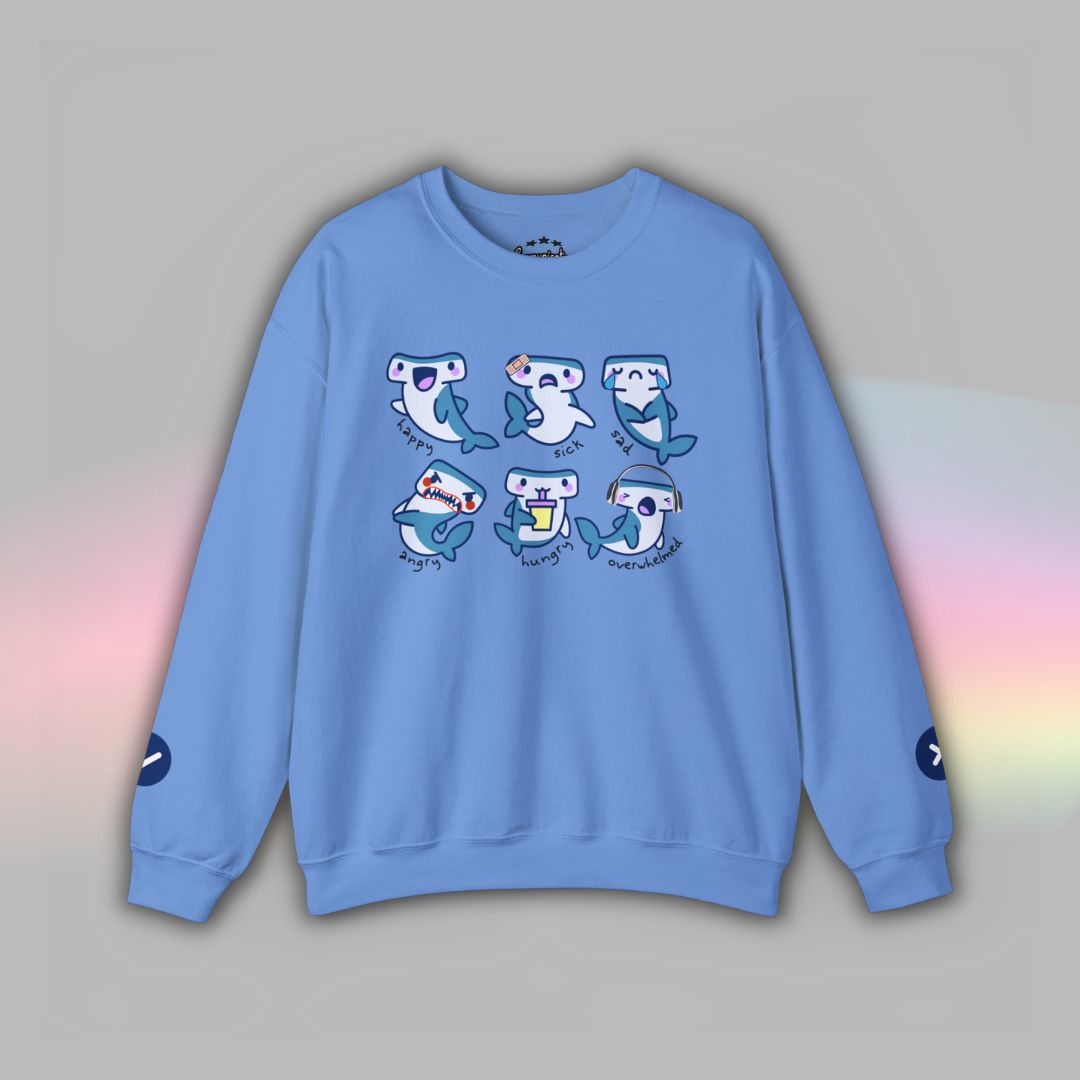 Adult Communication Crew Sweatshirt | Autism Visual Support | Shark
