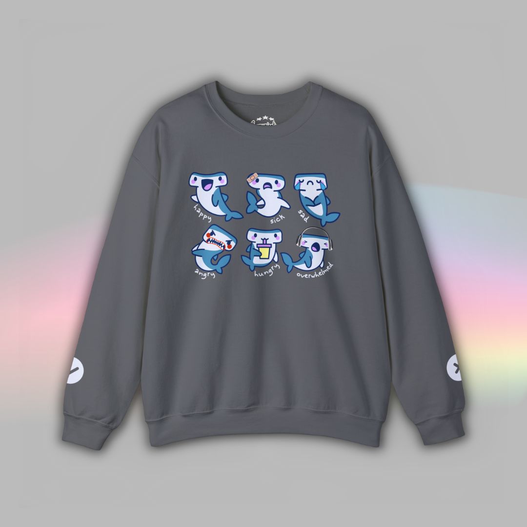 Adult Communication Crew Sweatshirt | Autism Visual Support | Shark
