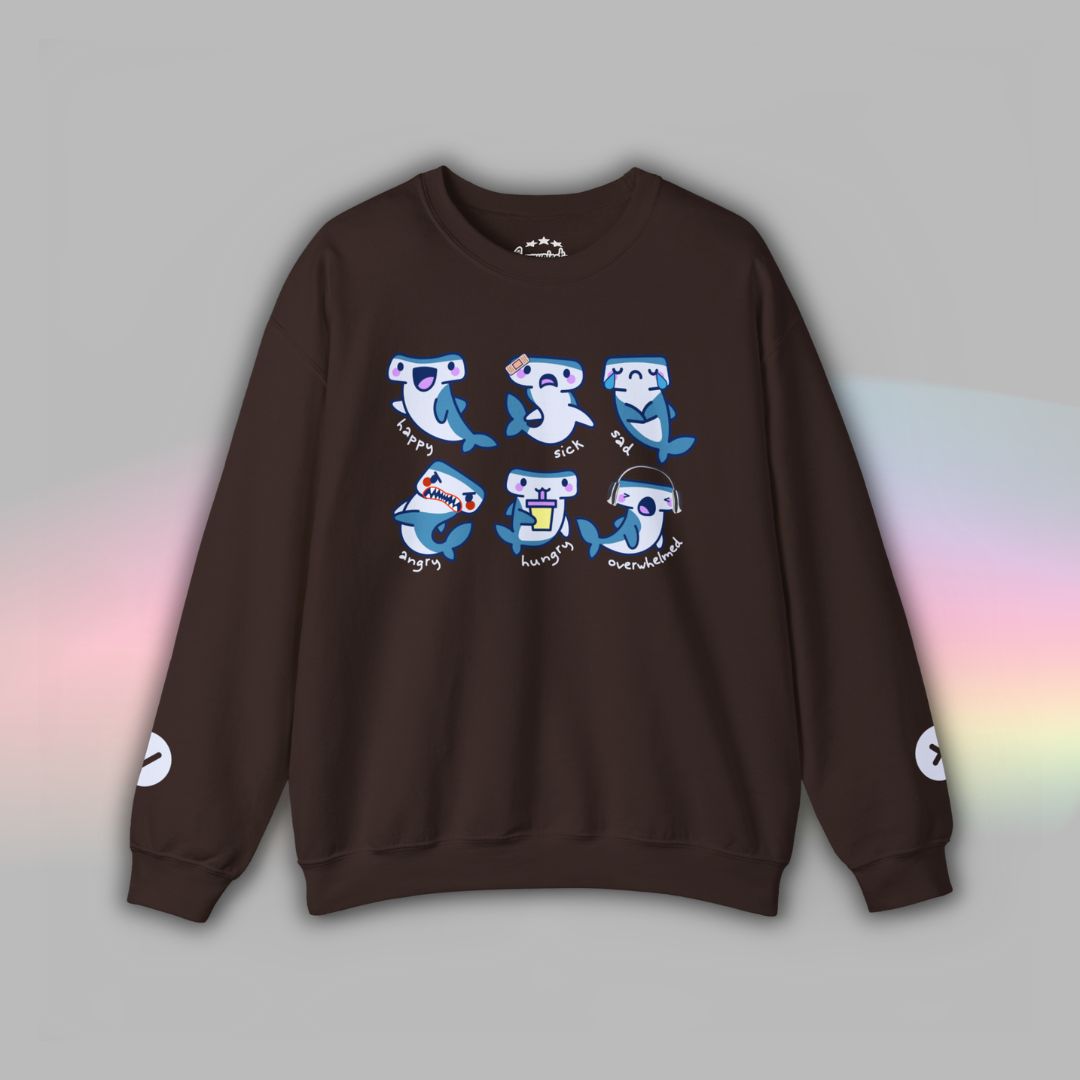 Adult Communication Crew Sweatshirt | Autism Visual Support | Shark