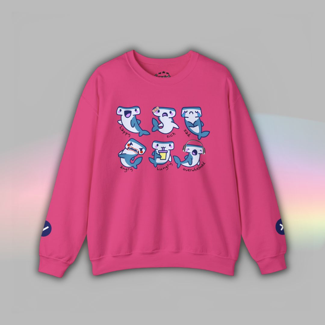 Adult Communication Crew Sweatshirt | Autism Visual Support | Shark