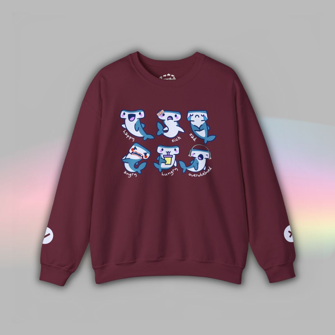 Adult Communication Crew Sweatshirt | Autism Visual Support | Shark