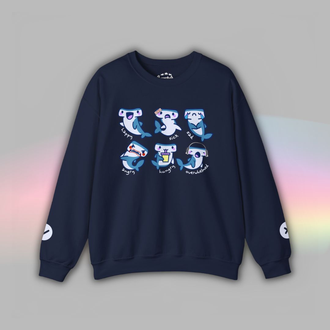 Adult Communication Crew Sweatshirt | Autism Visual Support | Shark