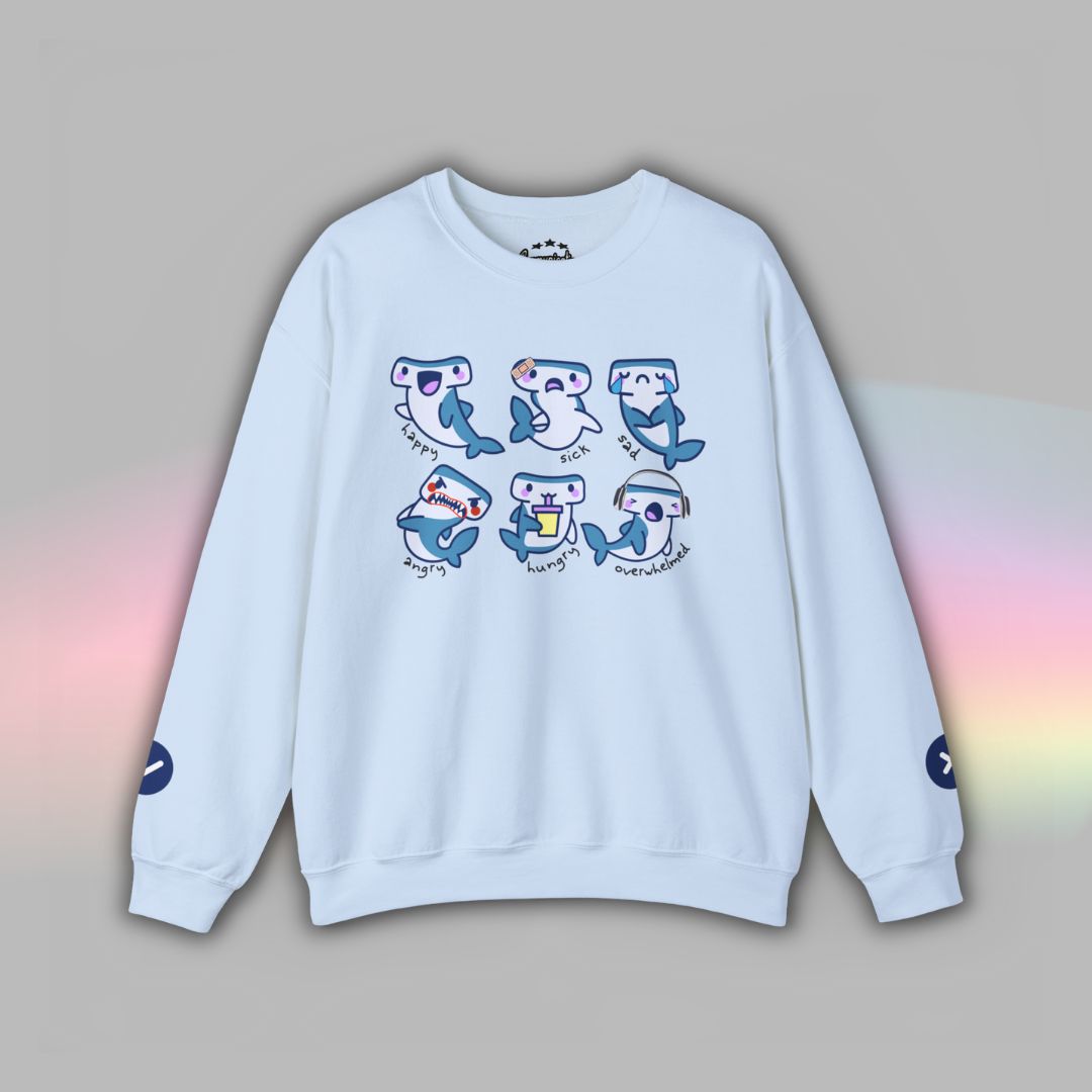 Adult Communication Crew Sweatshirt | Autism Visual Support | Shark