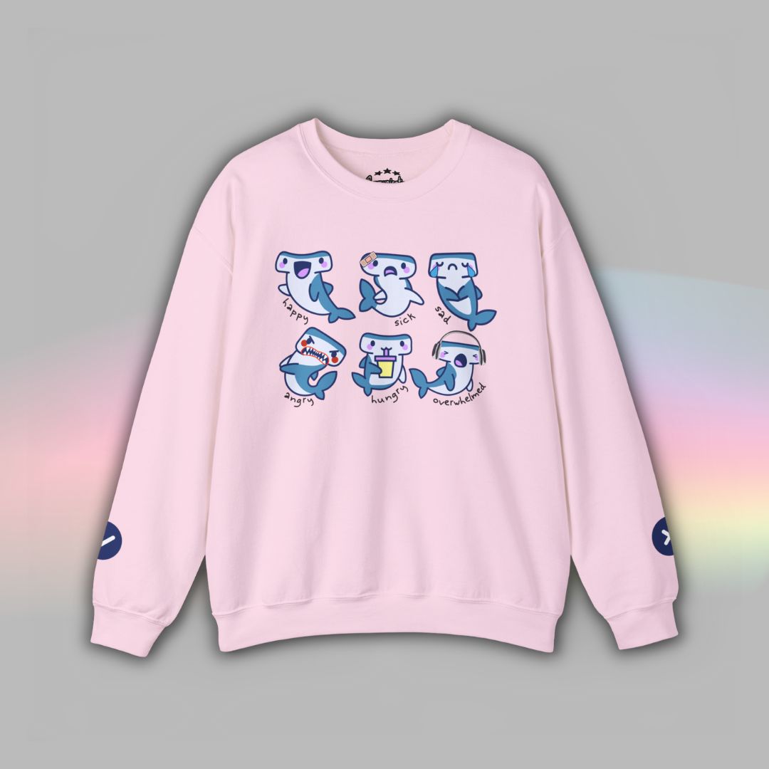 Adult Communication Crew Sweatshirt | Autism Visual Support | Shark