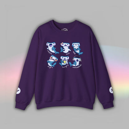 Adult Communication Crew Sweatshirt | Autism Visual Support | Shark