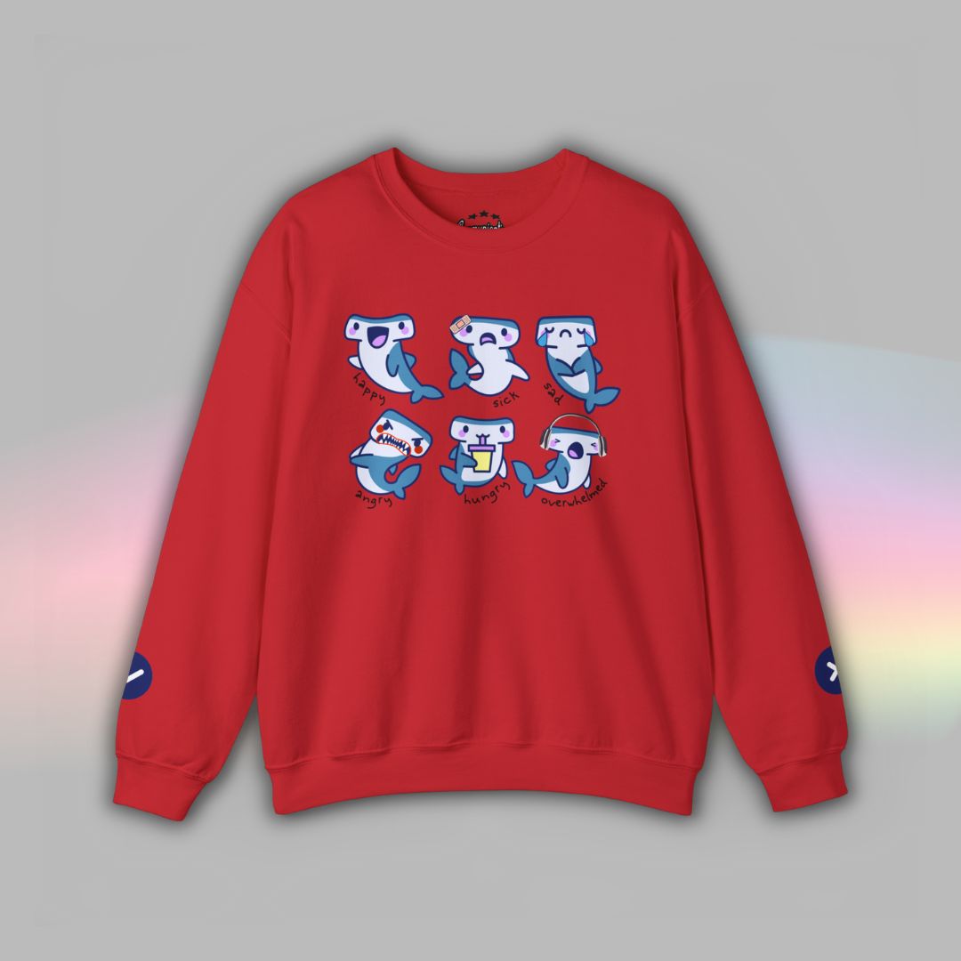 Adult Communication Crew Sweatshirt | Autism Visual Support | Shark