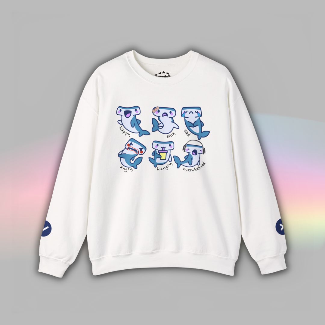Adult Communication Crew Sweatshirt | Autism Visual Support | Shark