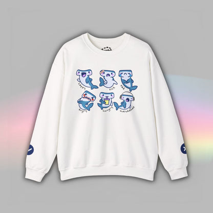 Adult Communication Crew Sweatshirt | Autism Visual Support | Shark