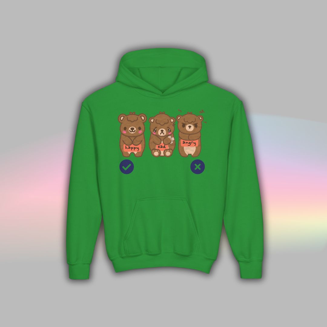 Bear Communication Hoodie for Kids | Autism Nonverbal Support Wear