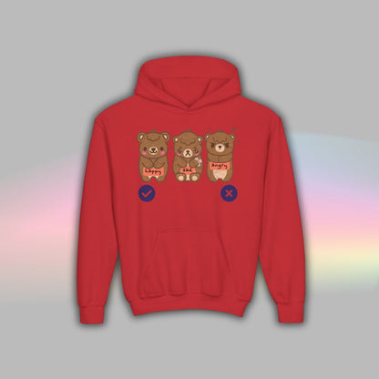 Bear Communication Hoodie for Kids | Autism Nonverbal Support Wear