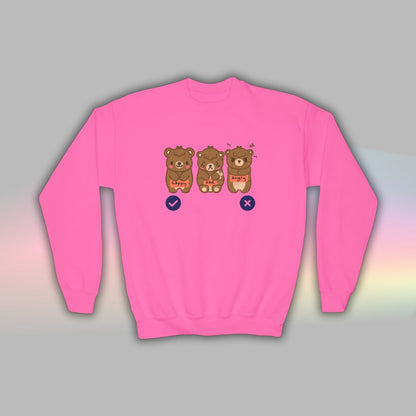 Bear Kids Sweatshirt | Autism Communication Crewneck for Neurodiverse Kids