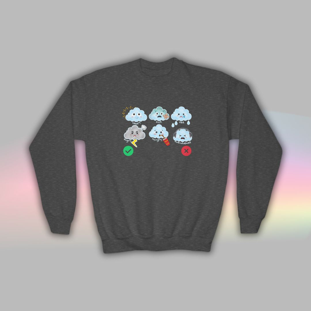Cloud Communication Sweatshirt for Kids | Autism Visual Support Crewneck