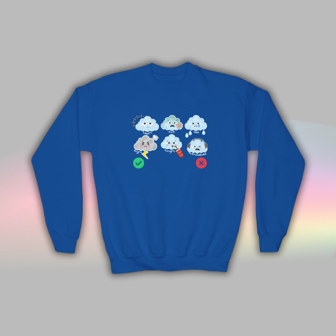 Cloud Communication Sweatshirt for Kids | Autism Visual Support Crewneck