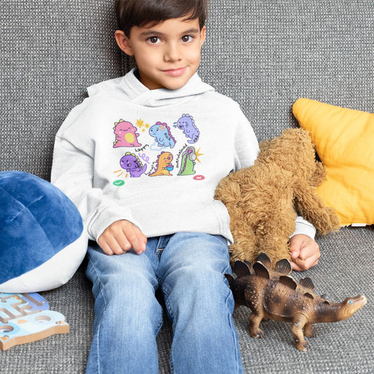 Kids Communication Hoodie | Autism Visuals | Nonverbal Shirt Dinosaur