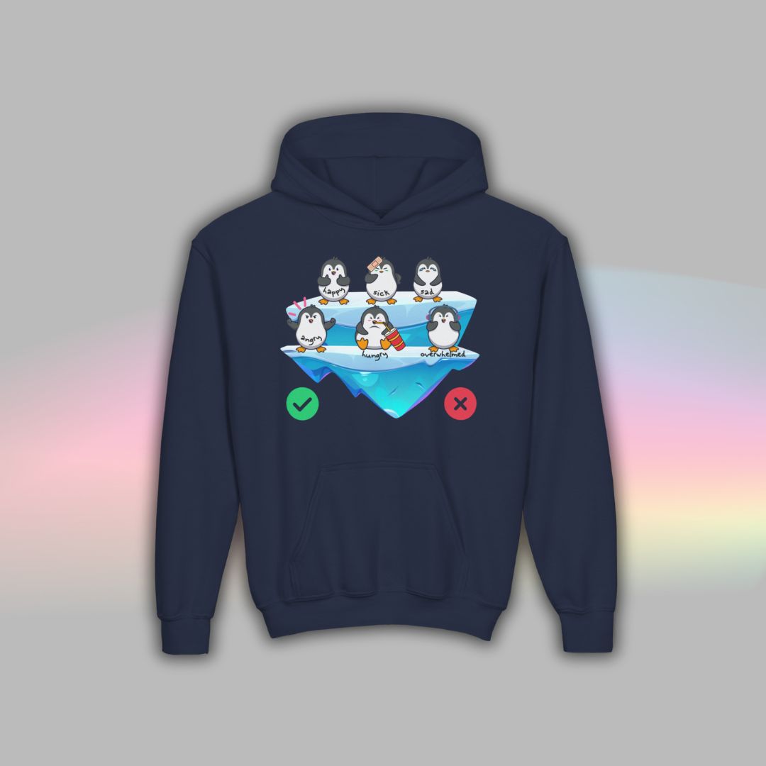 Penguin Communication Hoodie for Kids | Visual Supports for Autism