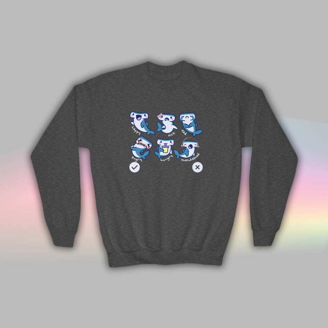Kids Autism Sweatshirt | Neurodiversity | Nonverbal Crewneck | Shark