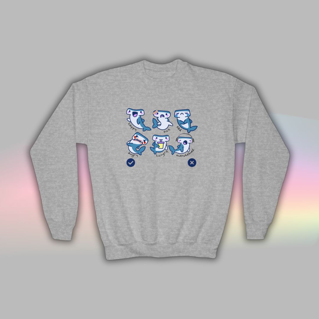 Kids Autism Sweatshirt | Neurodiversity | Nonverbal Crewneck | Shark