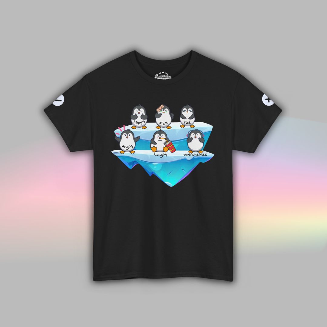 Penguin Communication T-Shirt for Adults | Autism Visual Support Tee