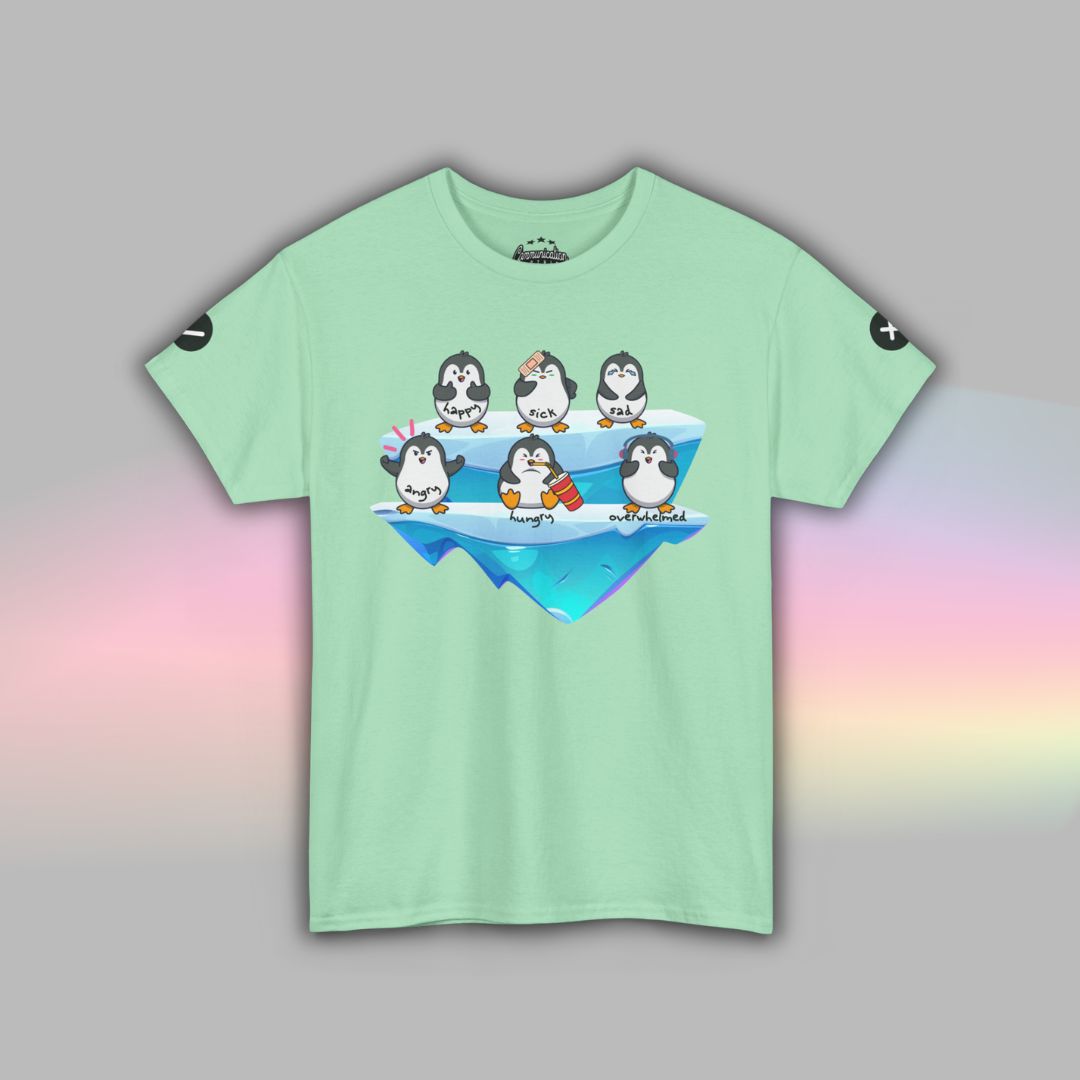 Penguin Communication T-Shirt for Adults | Autism Visual Support Tee