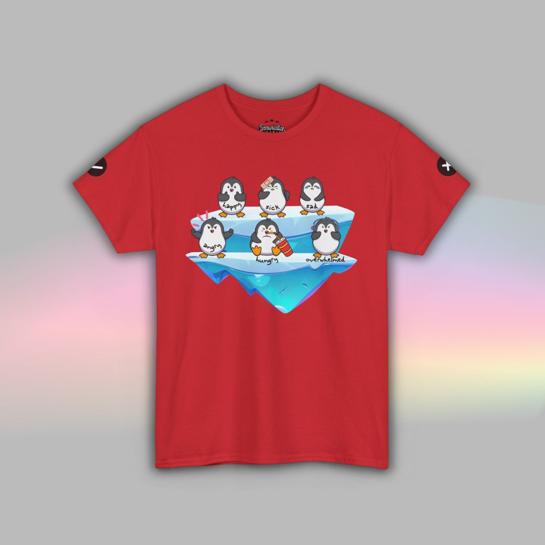 Penguin Communication T-Shirt for Adults | Autism Visual Support Tee