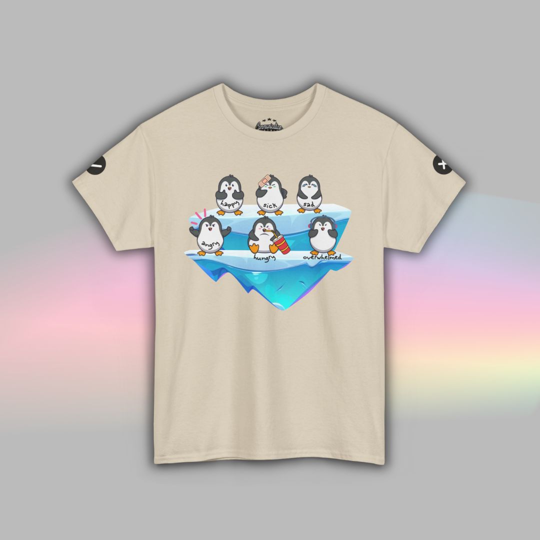 Penguin Communication T-Shirt for Adults | Autism Visual Support Tee