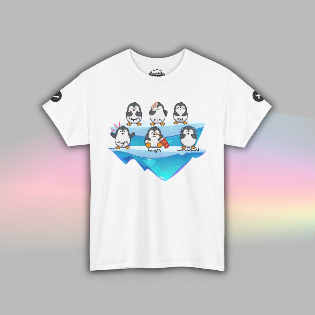 Penguin Communication T-Shirt for Adults | Autism Visual Support Tee