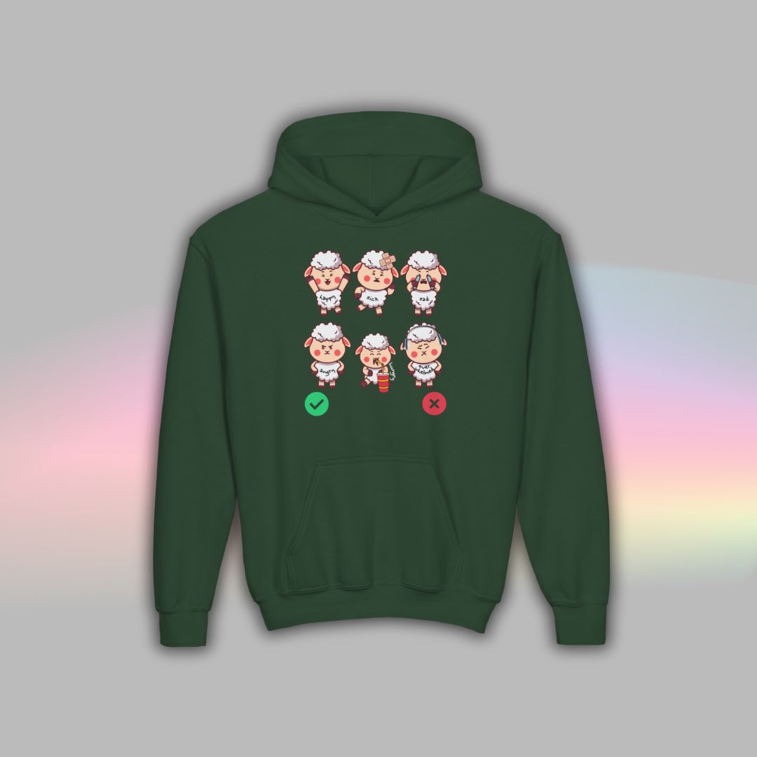 Sheep Communication Hoodie | Visual Support Hoodie for Autistic Kids