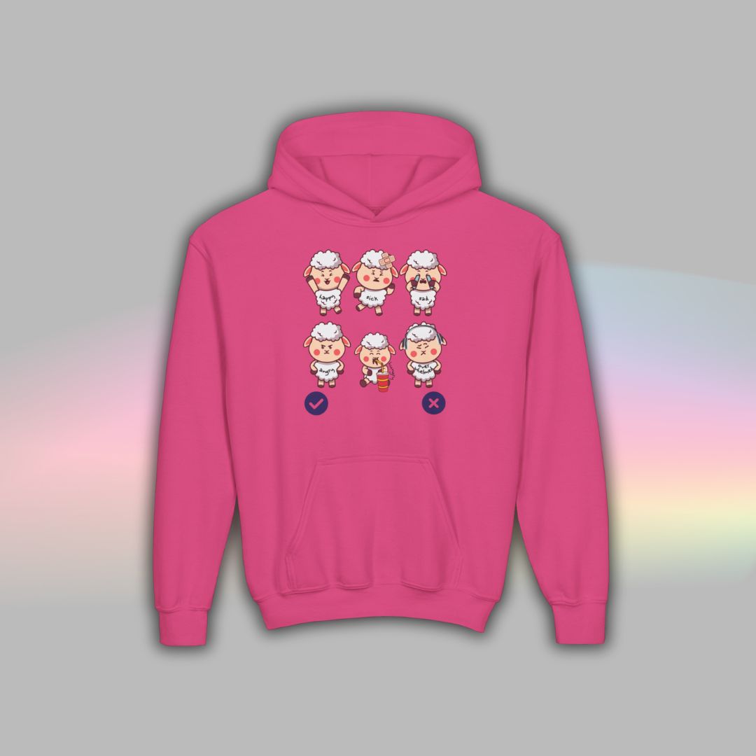 Sheep Communication Hoodie | Visual Support Hoodie for Autistic Kids
