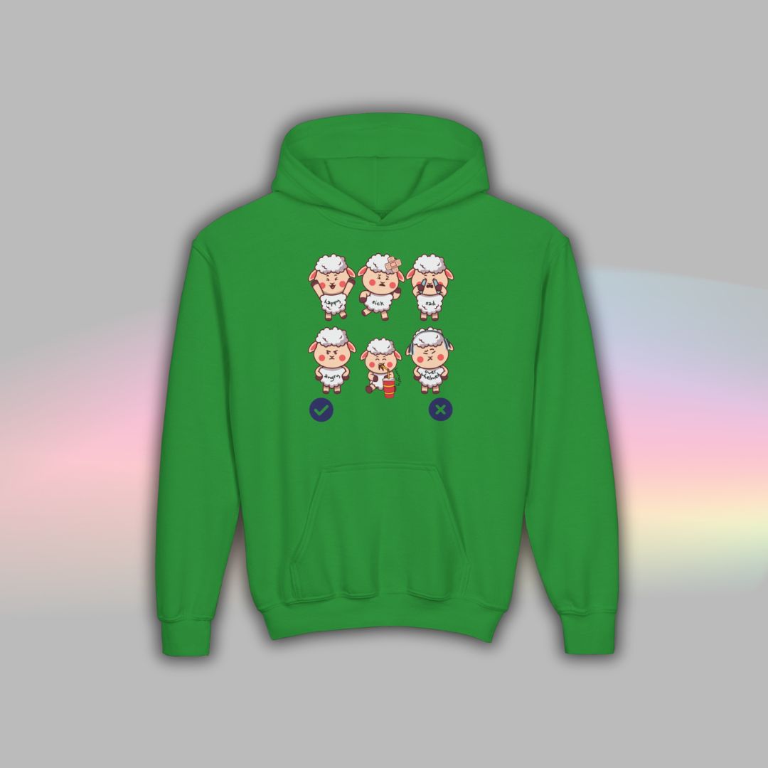 Sheep Communication Hoodie | Visual Support Hoodie for Autistic Kids