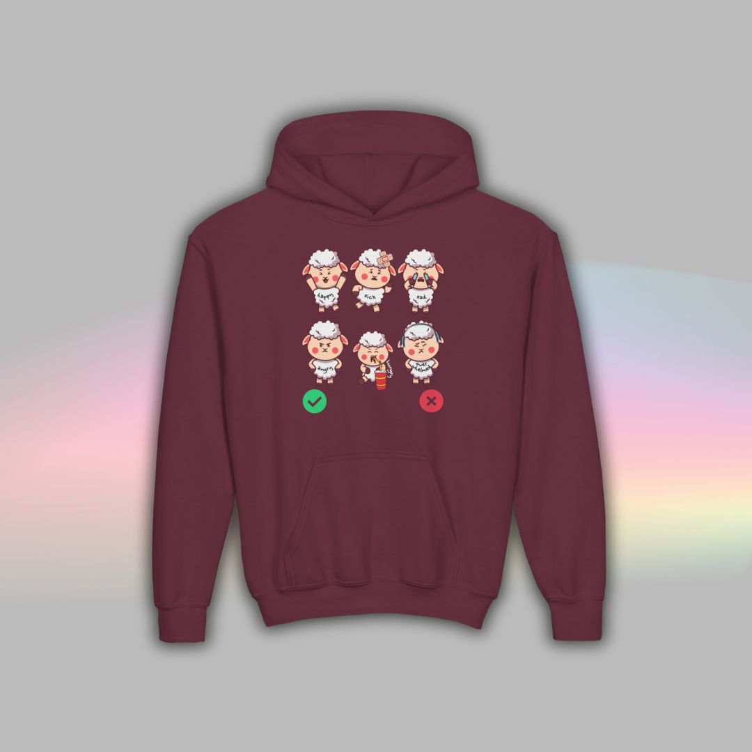 Sheep Communication Hoodie | Visual Support Hoodie for Autistic Kids