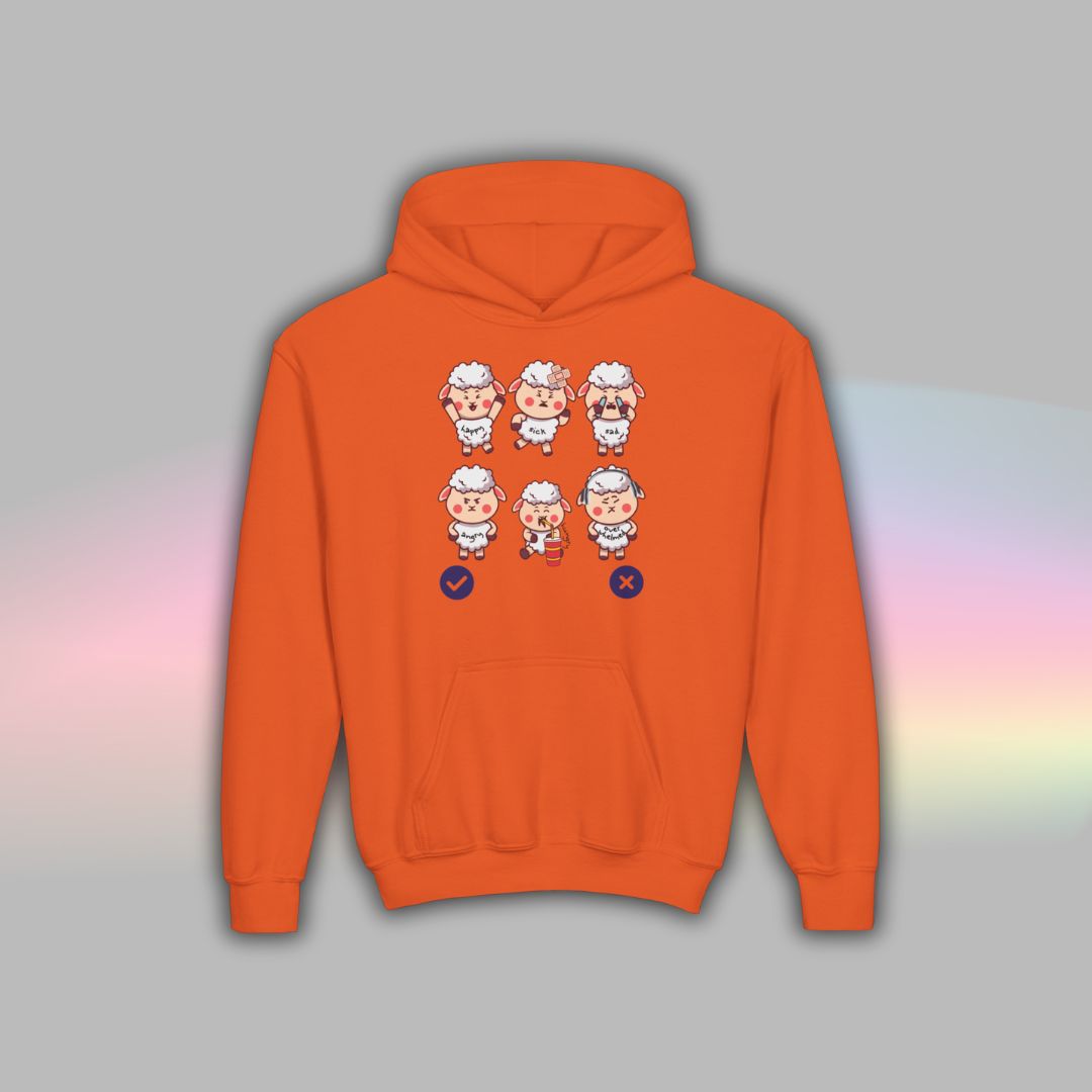 Sheep Communication Hoodie | Visual Support Hoodie for Autistic Kids