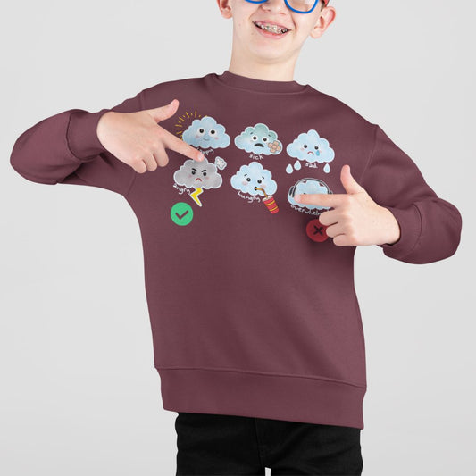 Cloud Communication Sweatshirt for Kids | Autism Visual Support Crewneck