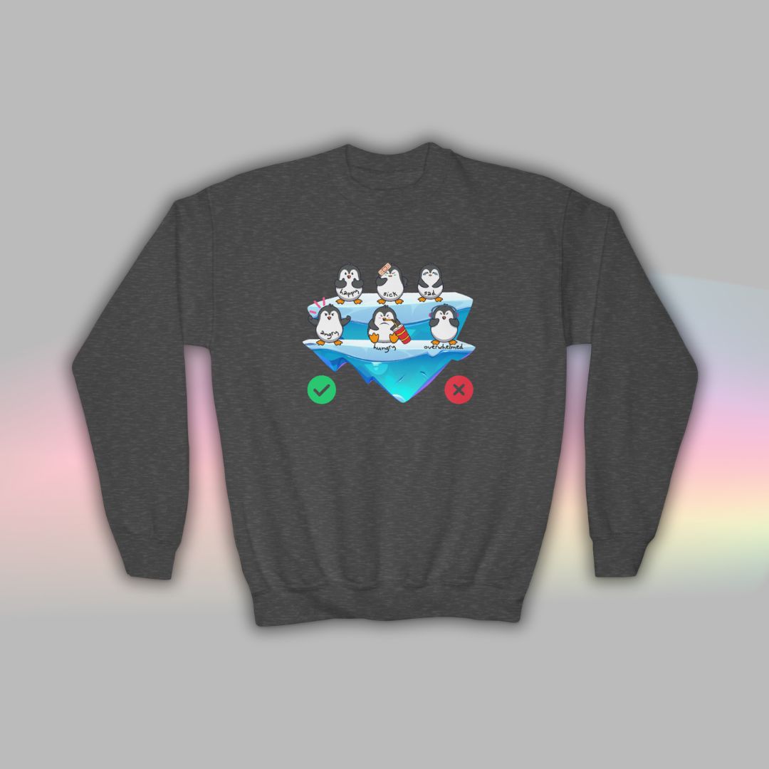 Kids Neurodiversity Sweatshirt | Autism Crewneck | Penguin