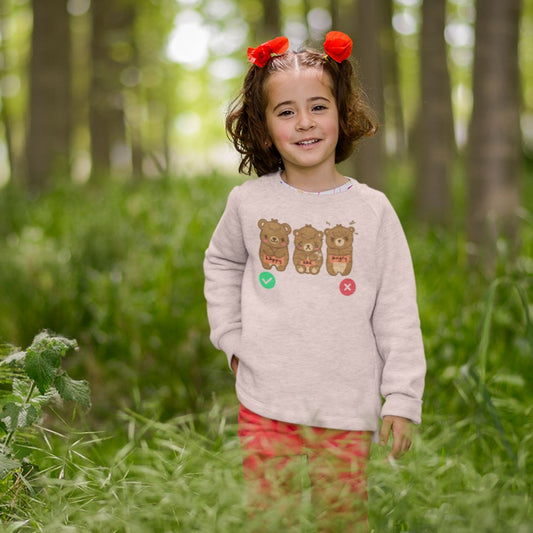 Bear Kids Sweatshirt | Autism Communication Crewneck for Neurodiverse Kids