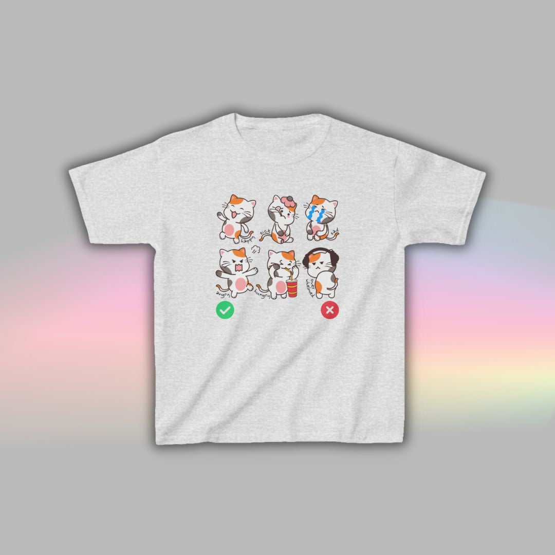 Cat Communication T-Shirt for Kids | Visual Autism Support Tee