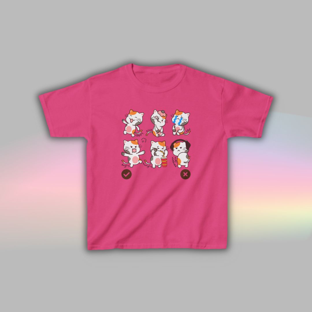 Cat Communication T-Shirt for Kids | Visual Autism Support Tee