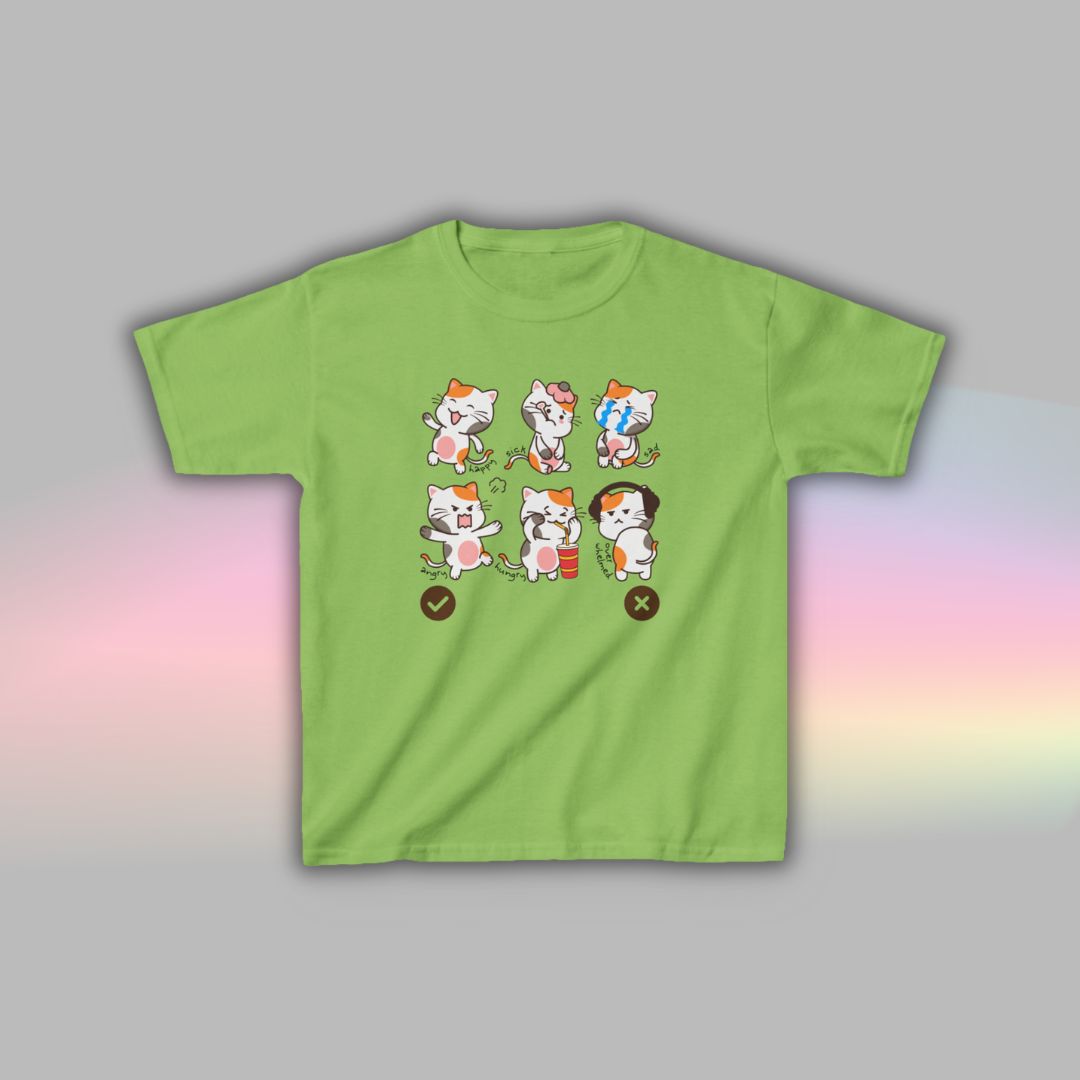Cat Communication T-Shirt for Kids | Visual Autism Support Tee
