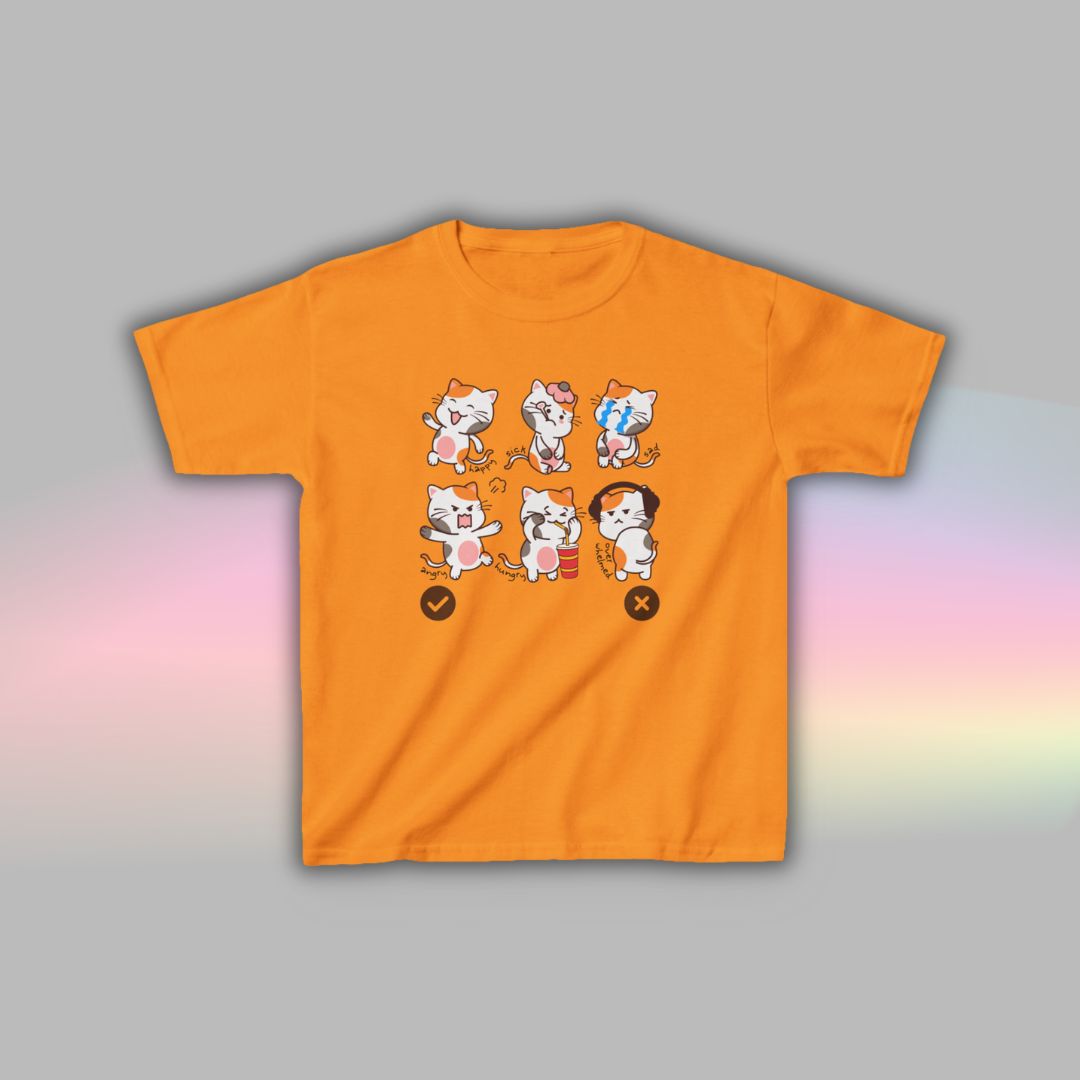 Cat Communication T-Shirt for Kids | Visual Autism Support Tee