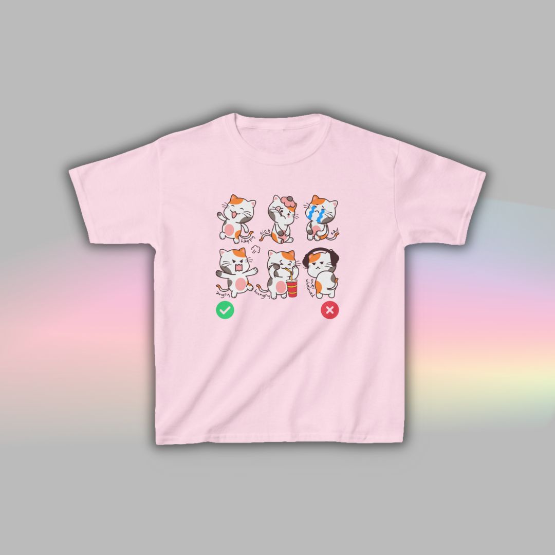 Cat Communication T-Shirt for Kids | Visual Autism Support Tee