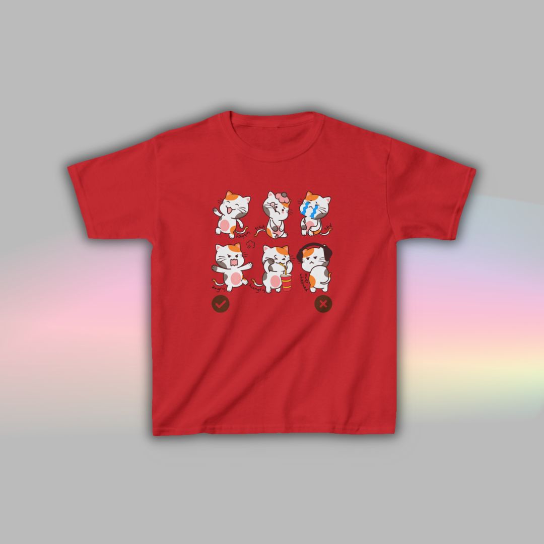 Cat Communication T-Shirt for Kids | Visual Autism Support Tee
