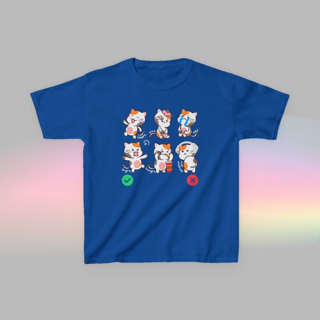 Cat Communication T-Shirt for Kids | Visual Autism Support Tee