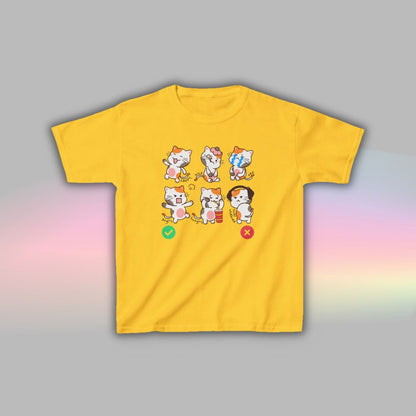 Cat Communication T-Shirt for Kids | Visual Autism Support Tee