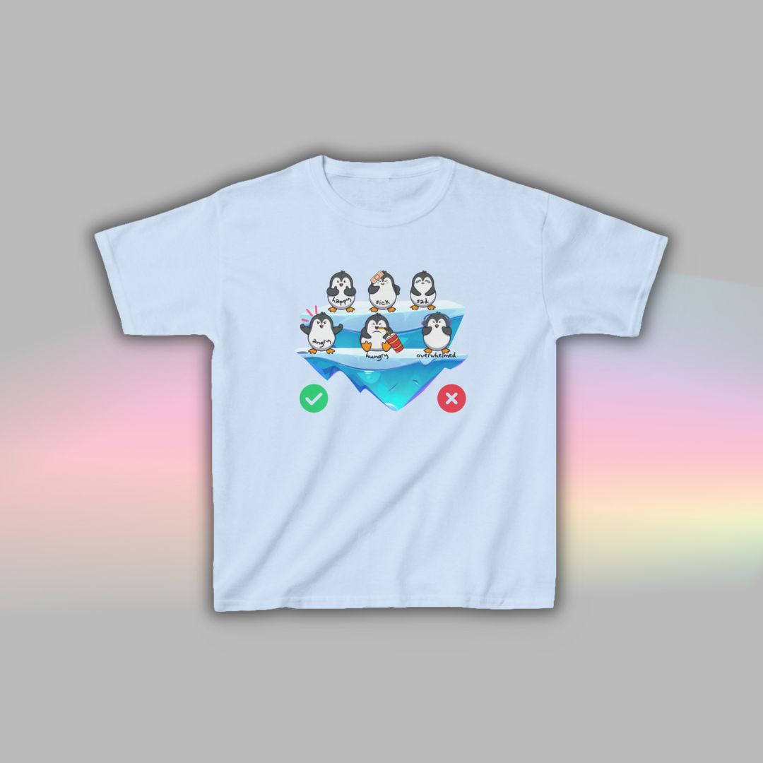Communication T-Shirt for Kids | Autism Communication Tee | Penguin